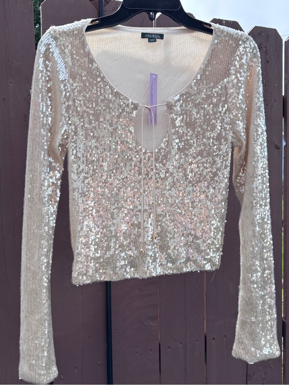 Wild Fable Cream Sequence Top